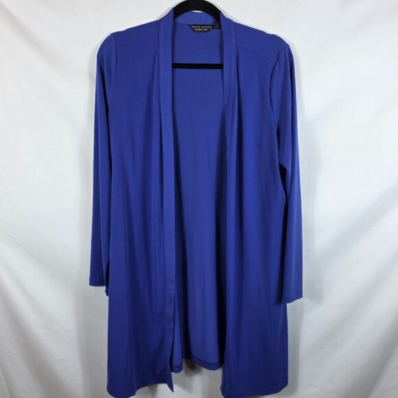 Susan Graver Royal Blue Everyday Knit Cardigan Sweater Women's Size Small - Picture 1 of 12